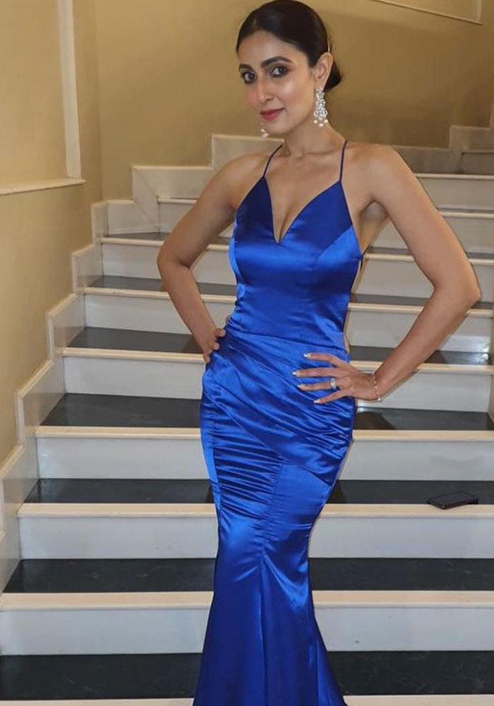 Navy blue gown